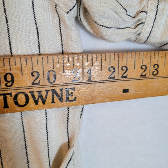 Marissa Webb Womens Striped Tiered Maxi Shirtdress Pockets Size 8 White Preppy - Picture 8 of 10